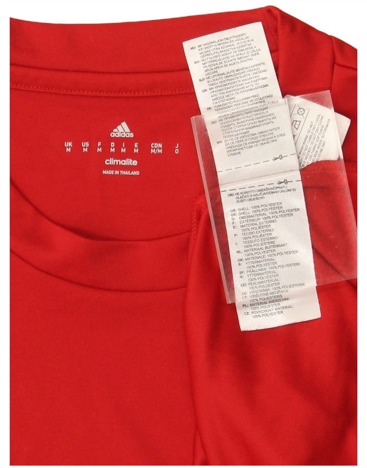 Adidas Mens Climalite T-Shirt Top Medium Red Polyester