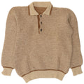 Vintage Mens Polo Neck Jumper Sweater Medium Beige Flecked Alpaca Wool