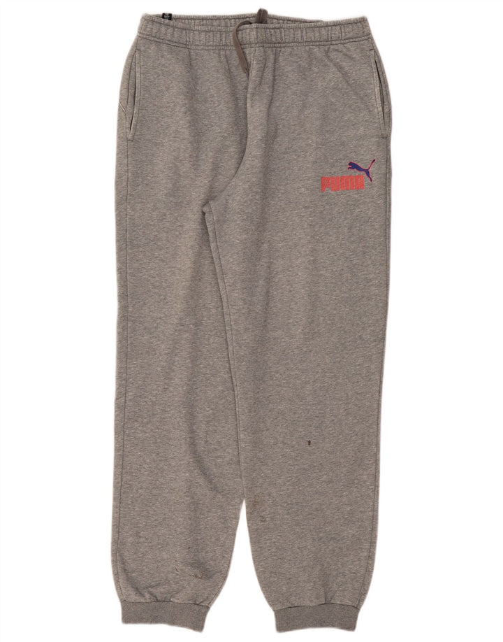Puma Mens Tracksuit Trousers Joggers XL Grey Flecked Cotton