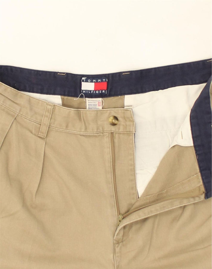 TOMMY HILFIGER Mens Pegged Casual Trousers W34 L30  Beige Cotton | Vintage Tommy Hilfiger | Thrift | Second-Hand Tommy Hilfiger | Used Clothing | Messina Hembry 