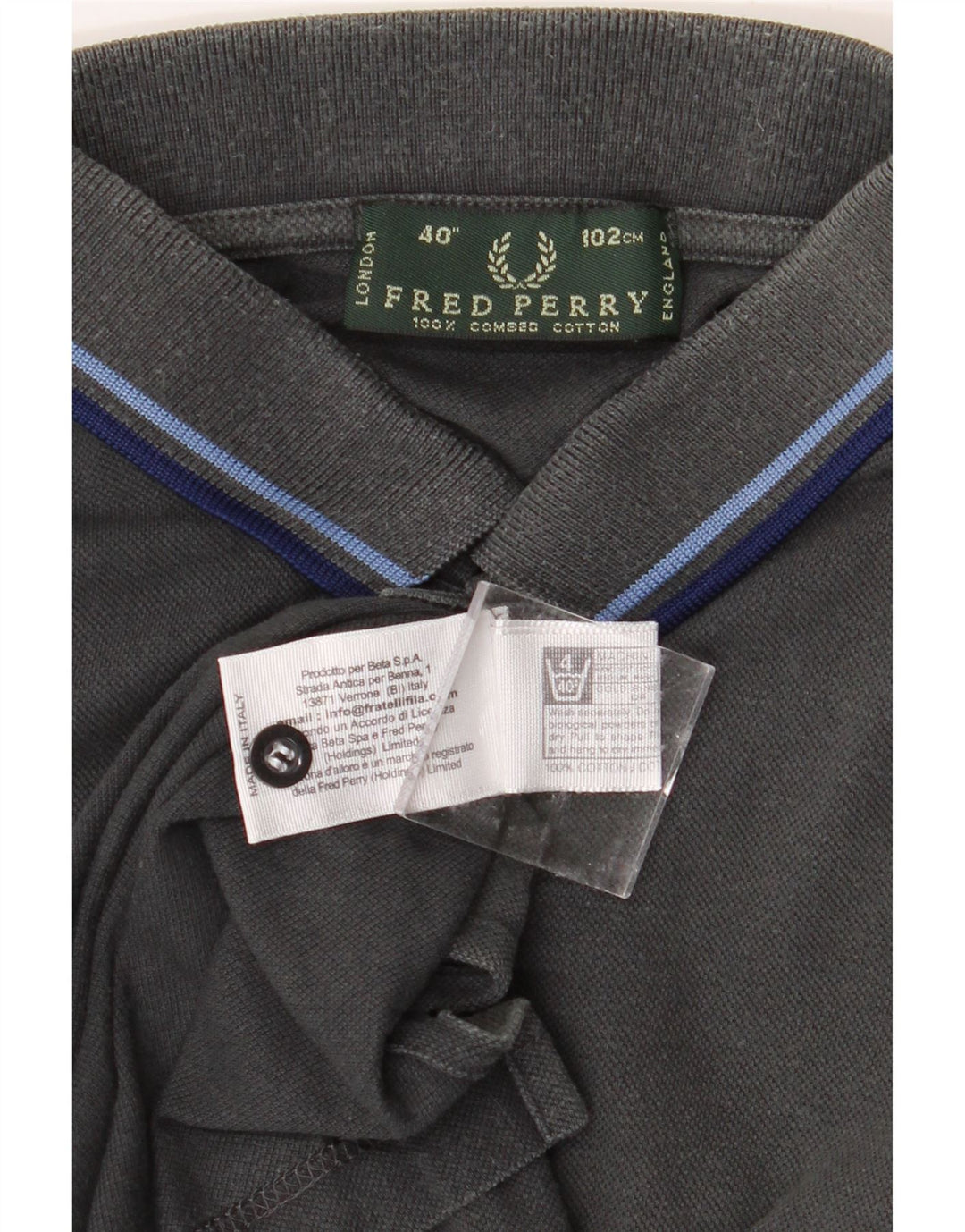 FRED PERRY Mens Polo Shirt Medium Black Cotton