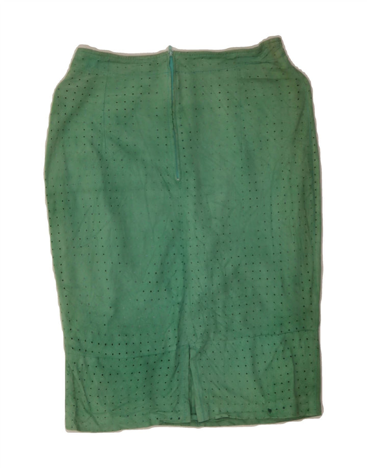 VINTAGE Womens Pencil Skirt W26 Small  Green Spotted Vintage Vintage and Second-Hand Vintage from Messina Hembry 