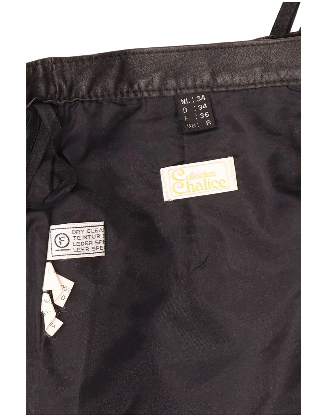 CHALICE Womens High Waist Leather Skirt UK 8 Small W24  Black Leather