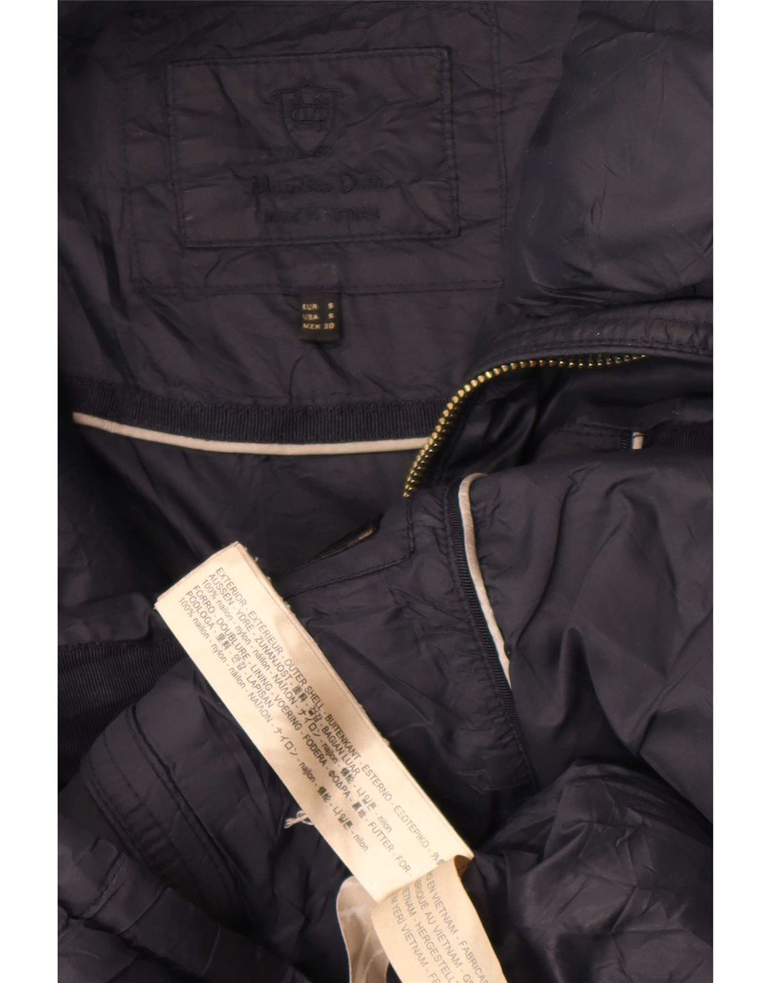 Massimo Dutti Womens Hooded Padded Coat UK 10 Small Black Nylon