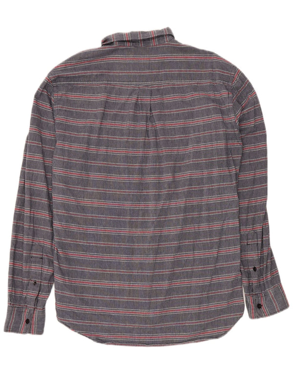 DOCKERS Mens Shirt Medium Navy Blue Striped Cotton