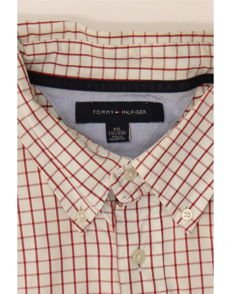 TOMMY HILFIGER Mens Short Sleeve Shirt 2XL Red Check Cotton Vintage Tommy Hilfiger and Second-Hand Tommy Hilfiger from Messina Hembry 