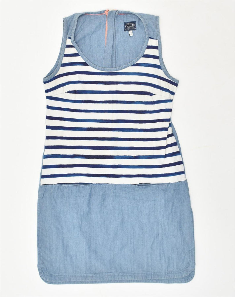 JOULES Womens Basic Dress UK 10 Small Blue Striped Cotton | Vintage Joules | Thrift | Second-Hand Joules | Used Clothing | Messina Hembry 