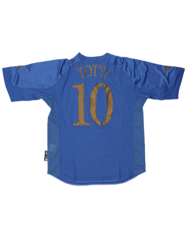 Puma Mens Italy 2004-2006 Home Shirt XL Blue Colourblock Polyester Sports