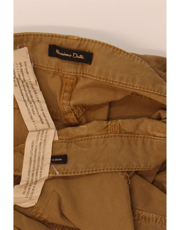 Massimo Dutti Womens Slim Cargo Trousers EU 38 Small W28 L31 Brown Lyocell