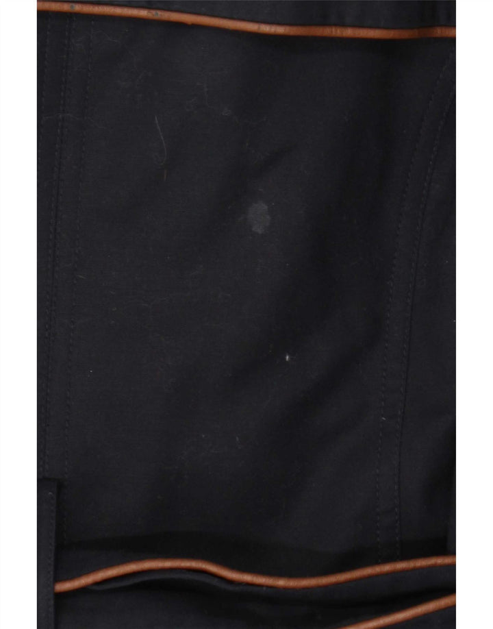 Hobbs Womens Trench Coat UK 16 Large Navy Blue Cotton