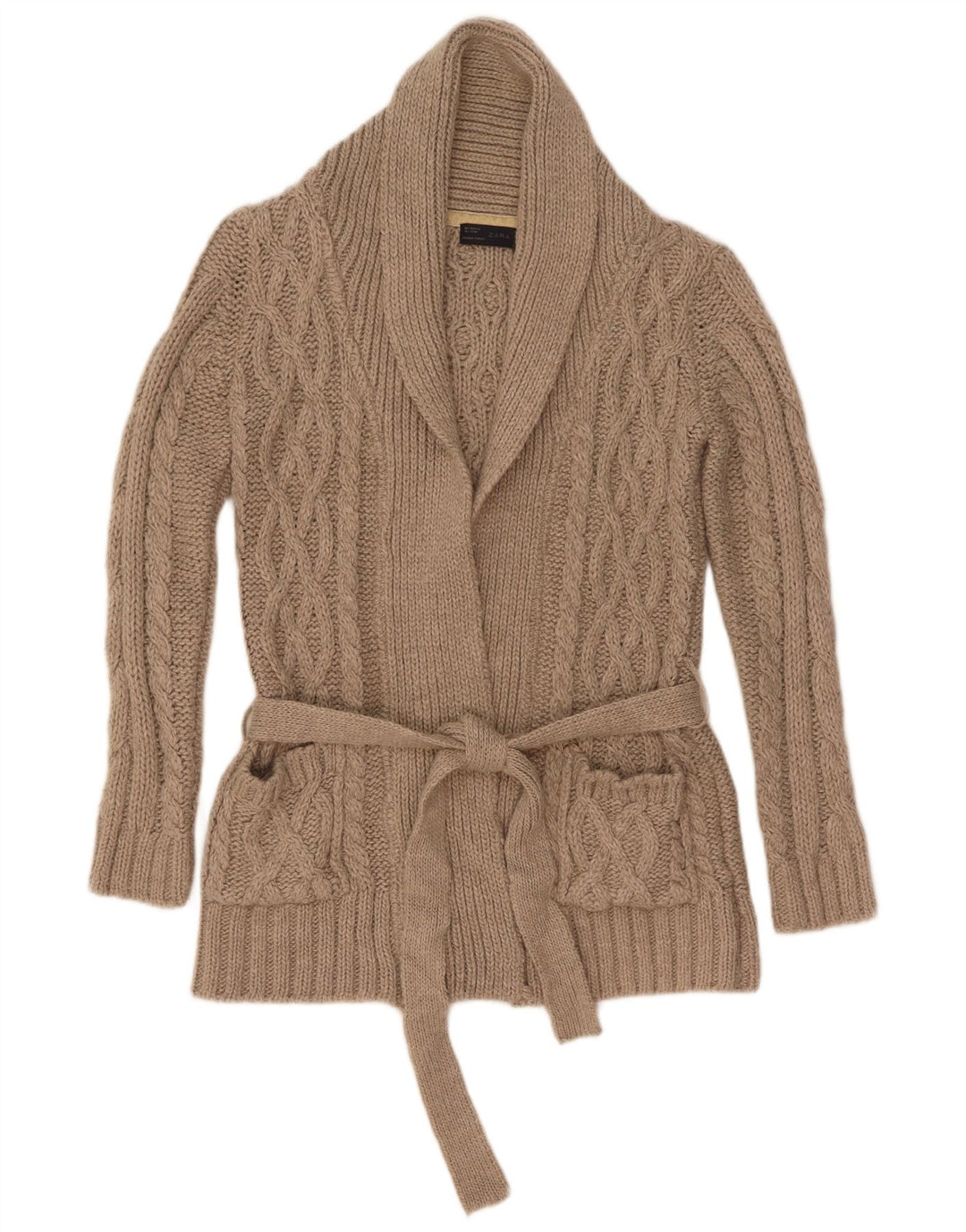 Zara Womens Cardigan Sweater UK 10 Small Grey Acrylic