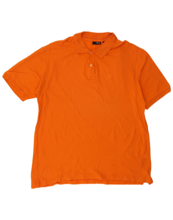 FILA Mens Polo Shirt XL Orange Cotton