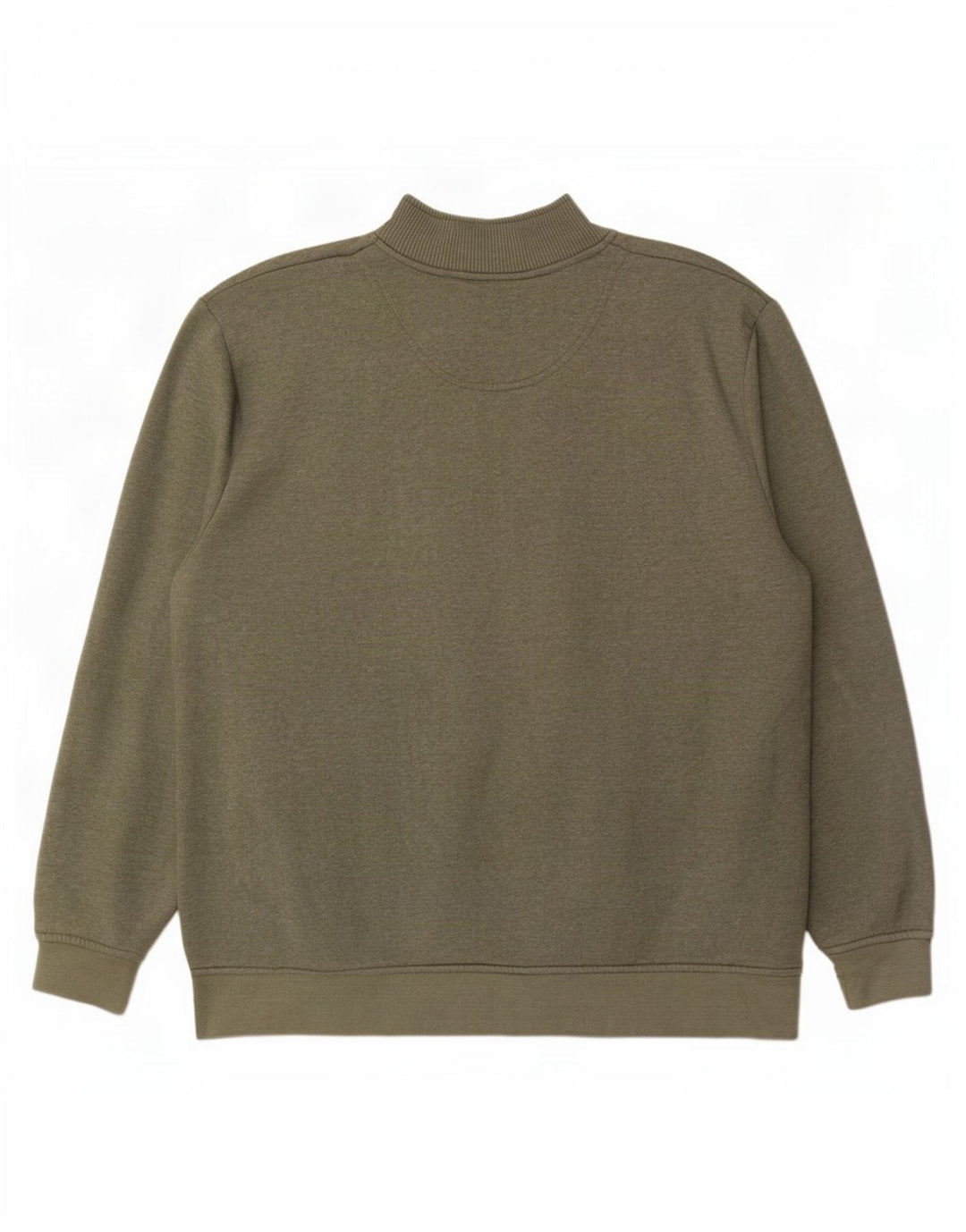 Orvis Mens Zip Neck Sweatshirt Jumper XL Khaki Cotton