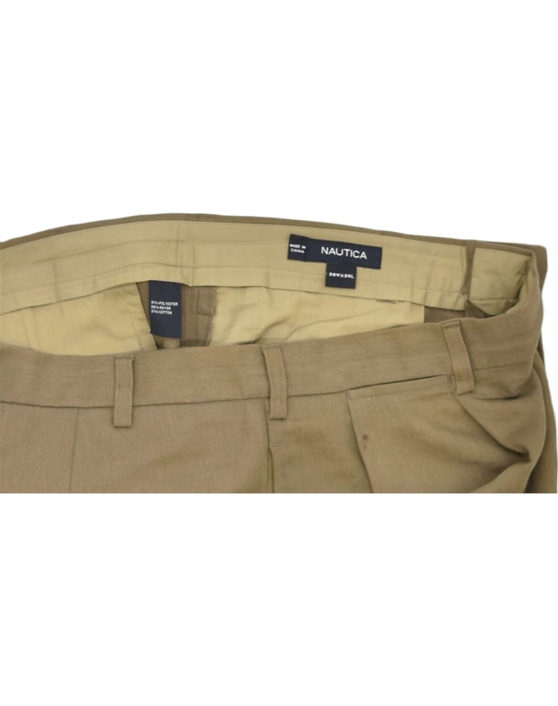 NAUTICA Mens Pegged Chino Trousers W38 L27 Khaki Polyester | Vintage | Thrift | Second-Hand | Used Clothing | Messina Hembry 