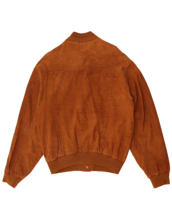 Vintage Mens Suede Bomber Jacket IT 50 Large Brown