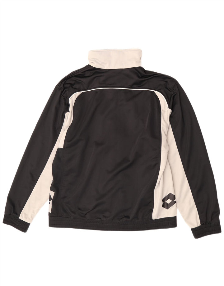 Lotto Womens Graphic Tracksuit Top Jacket UK 16 Large Black Colourblock