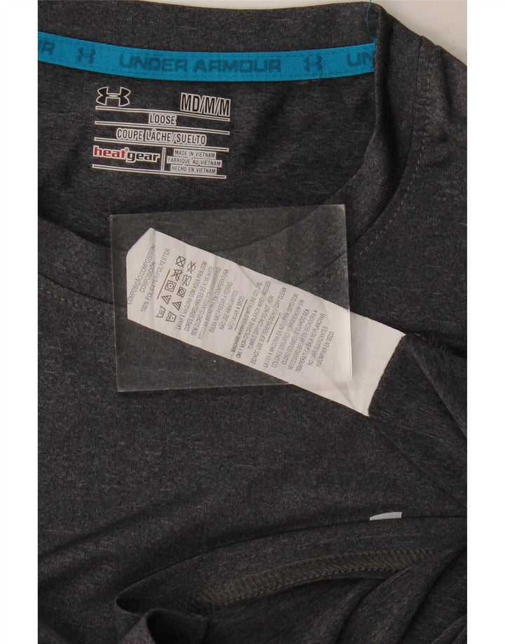 UNDER ARMOUR Mens Heat Gear T-Shirt Top Medium Grey Polyester