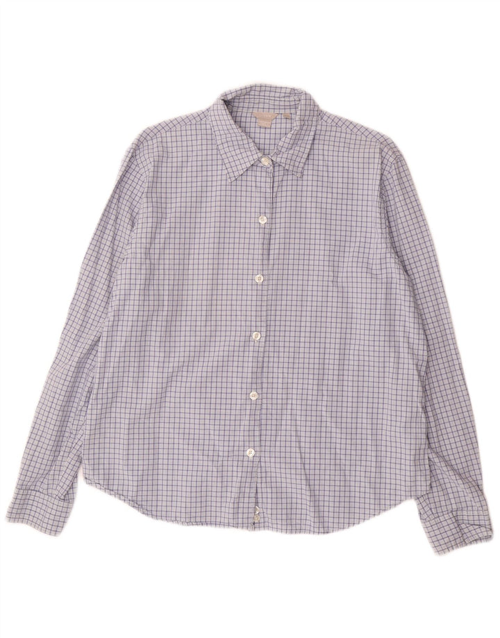 J. CREW Womens Shirt UK 16 Large Blue Check Cotton
