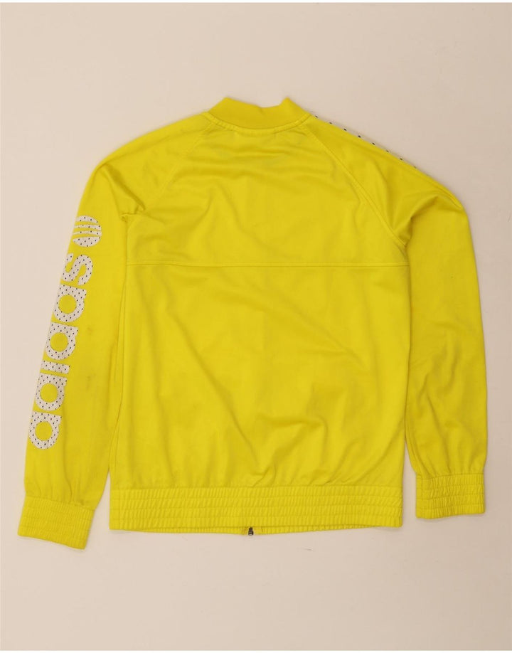 ADIDAS Womens Tracksuit Top Jacket UK 16 Large Yellow Polyester
