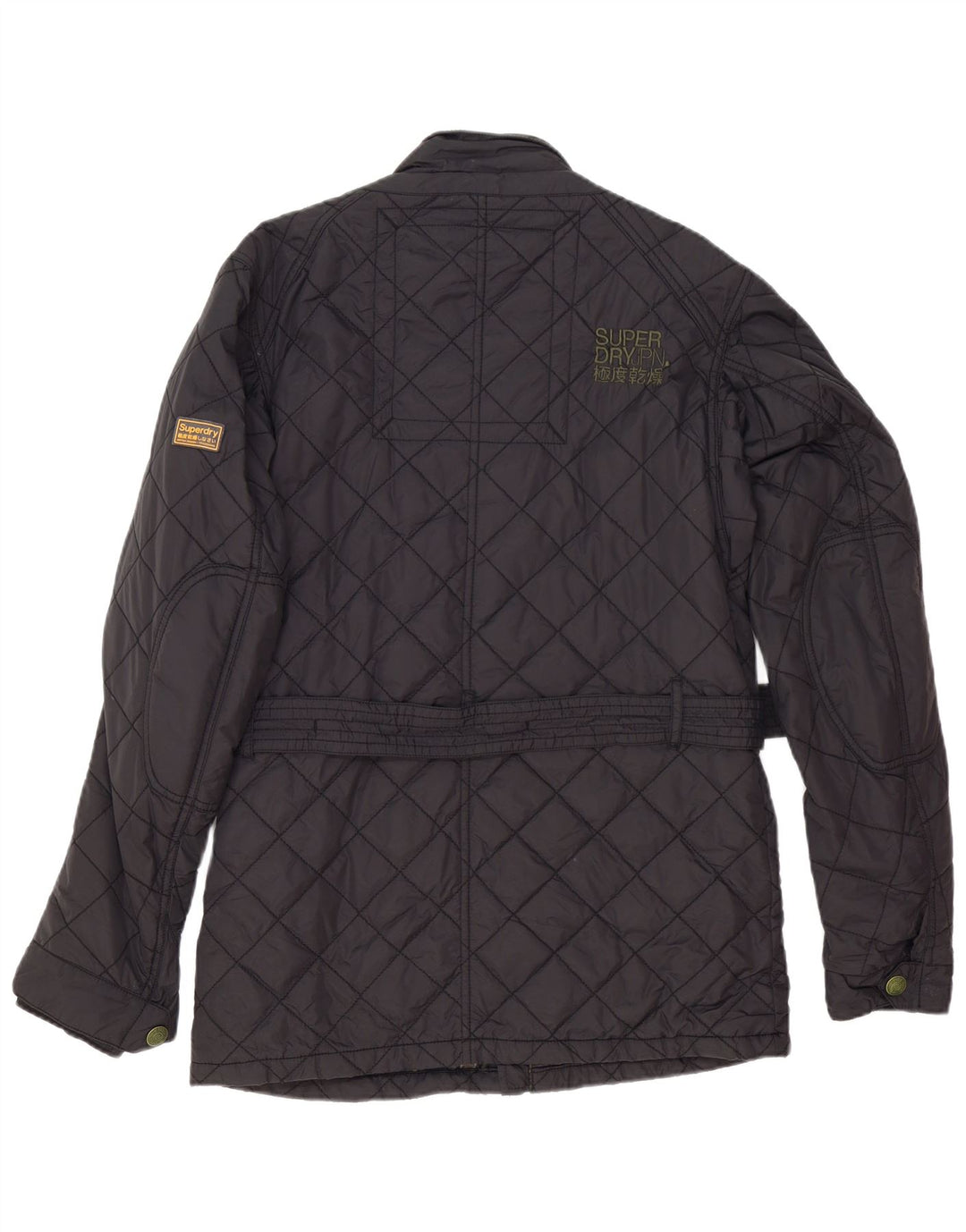 Superdry Mens Quilted Racer Jacket UK 42 XL Black Nylon