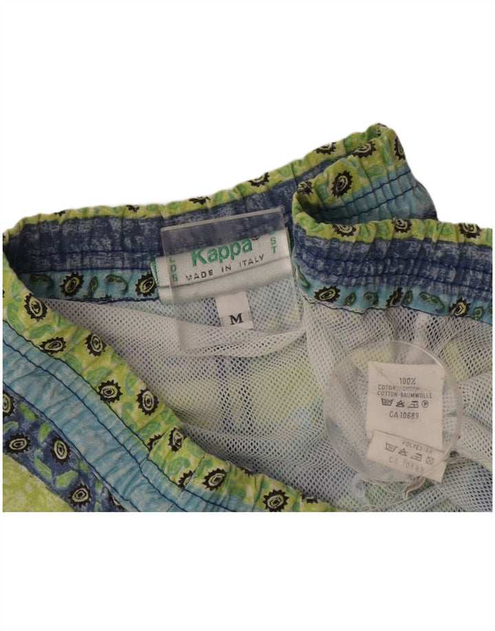 Kappa Mens Swimming Shorts Medium  Blue Striped Cotton