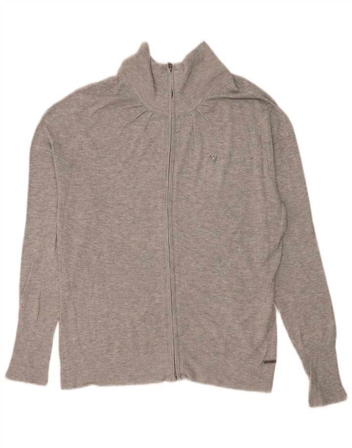 Guess Womens Cardigan Sweater UK 12 Medium Grey Viscose