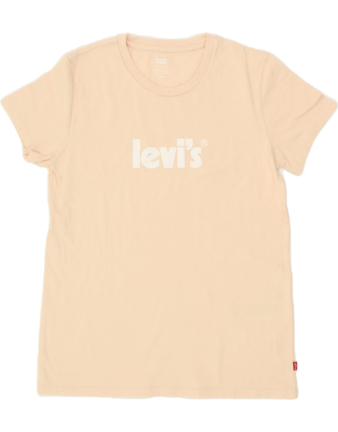 LEVI'S Mens Graphic T-Shirt Top Small Beige Cotton Vintage Levi's and Second-Hand Levi's from Messina Hembry 