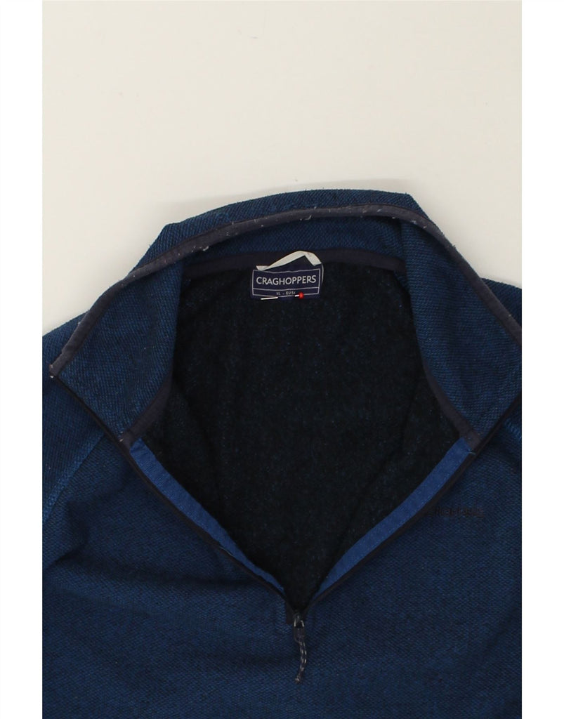 CRAGHOPPERS Mens Zip Neck Sweatshirt Jumper XL Navy Blue Polyester | Vintage CRAGHOPPERS | Thrift | Second-Hand CRAGHOPPERS | Used Clothing | Messina Hembry 