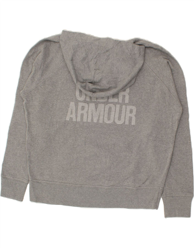 UNDER ARMOUR Womens Oversized Graphic Hoodie Jumper UK 14 Medium Grey | Vintage Under Armour | Thrift | Second-Hand Under Armour | Used Clothing | Messina Hembry 