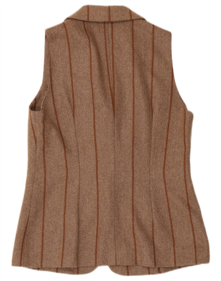 Oliver Womens Waistcoat IT 44 Medium Brown Herringbone Wool