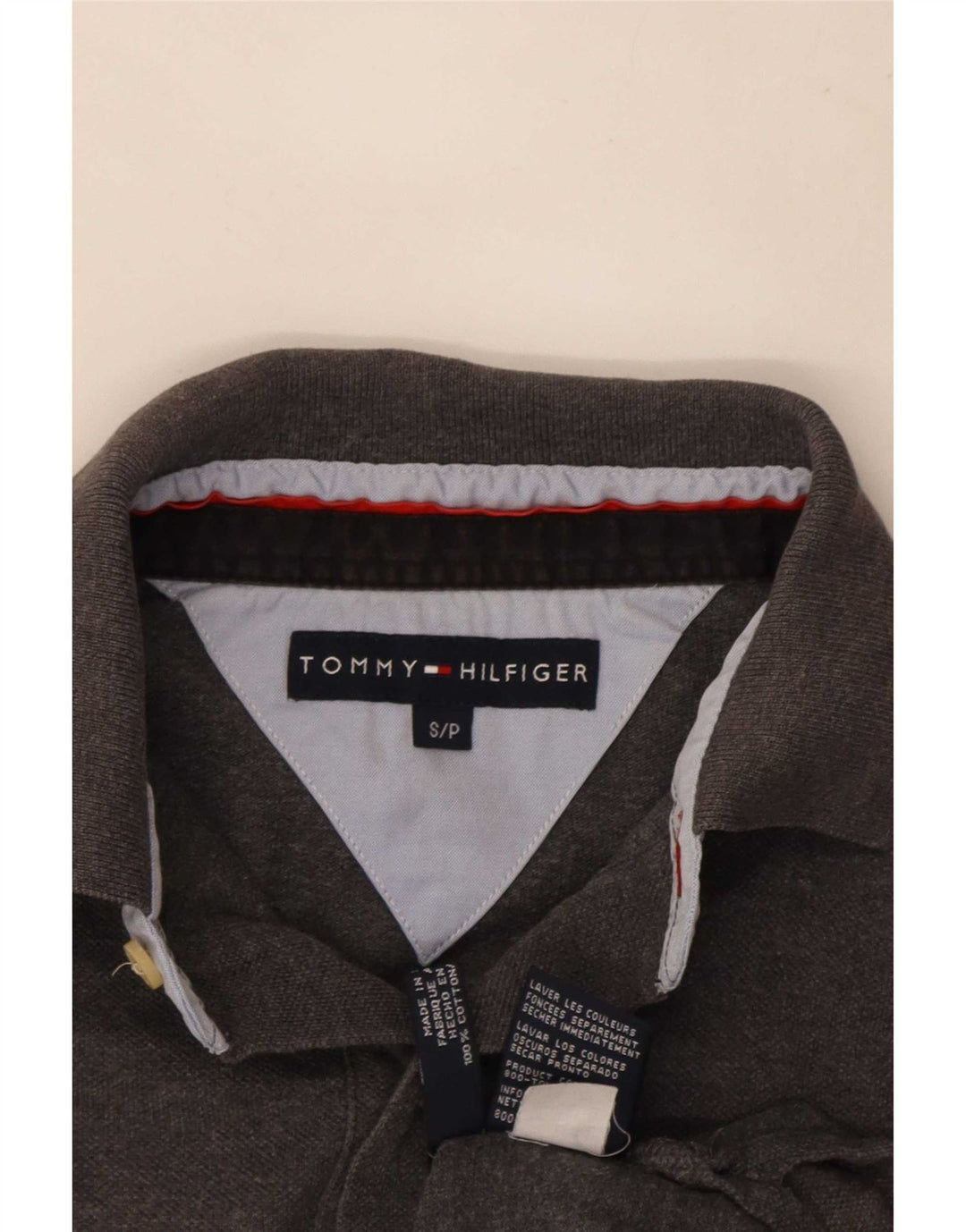 Tommy Hilfiger Mens Polo Shirt Small Grey Cotton