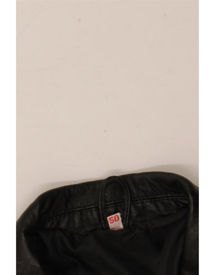 Vintage Mens Leather Jacket IT 50 Large Black