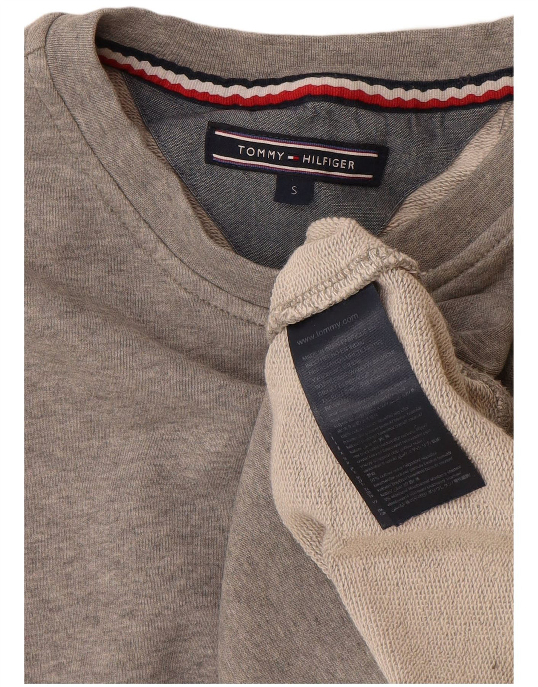 Tommy Hilfiger Mens Sweatshirt Jumper Small Grey Flecked Cotton
