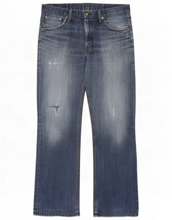 Levi's Mens 507 Distressed Bootcut Jeans W34 L30 Blue Cotton