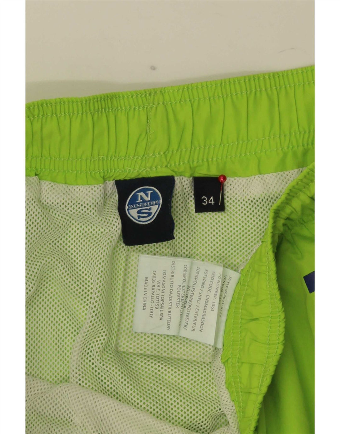 North Sails Mens Graphic Swimming Shorts Large Green Polyester