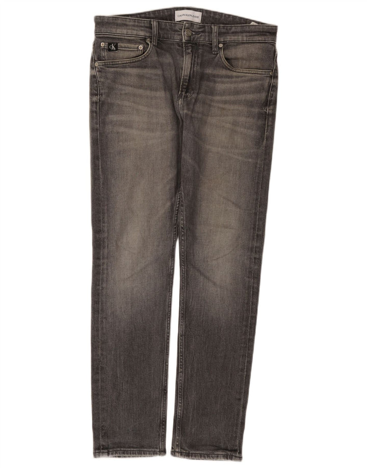 Calvin Klein Mens Larston Slim Jeans W32 L30 Grey Cotton