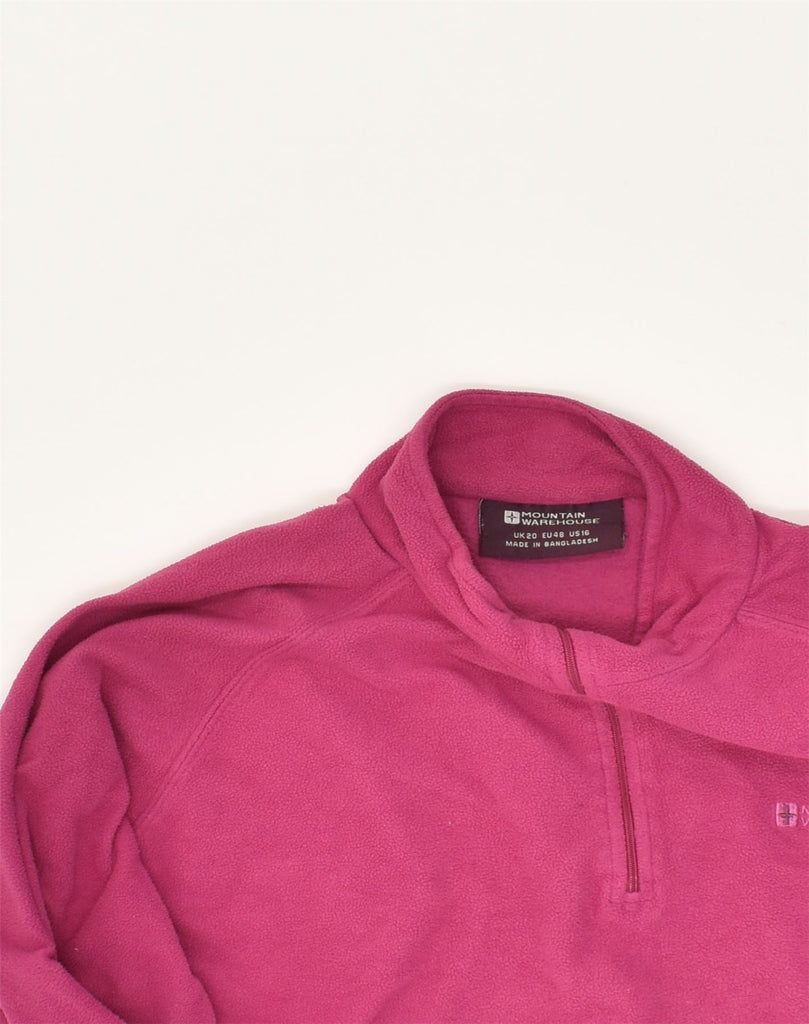 MOUNTAIN WAREHOUSE Womens Fleece Zip Neck Jumper Sweater UK 20 2XL Pink | Vintage Mountain Warehouse | Thrift | Second-Hand Mountain Warehouse | Used Clothing | Messina Hembry 