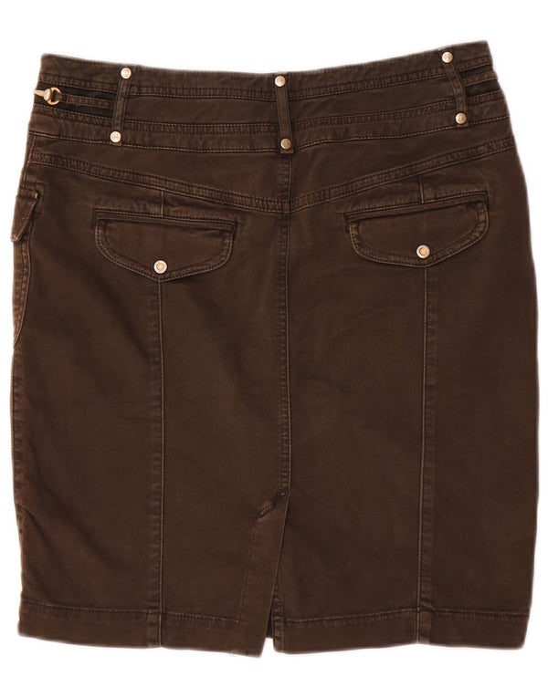 Trussardi Womens Denim Skirt IT 42 Medium W28  Brown Cotton