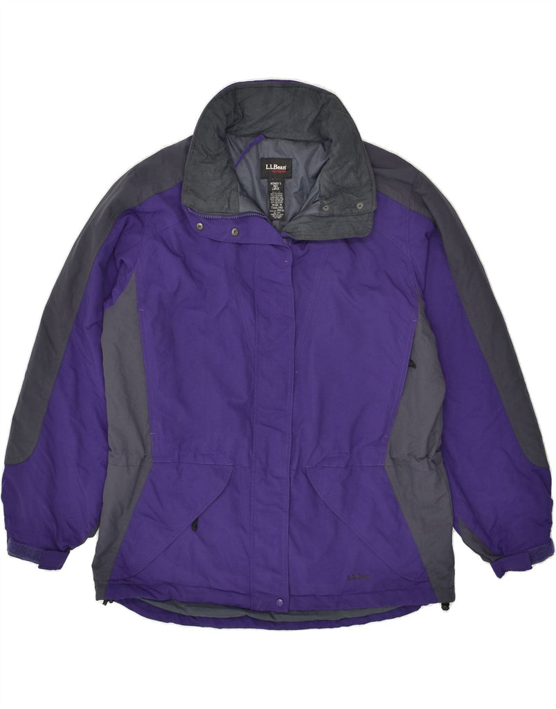 L.L.BEAN Womens Hooded Windbreaker Jacket UK 16 Large Purple Polyester | Vintage L.L.Bean | Thrift | Second-Hand L.L.Bean | Used Clothing | Messina Hembry 