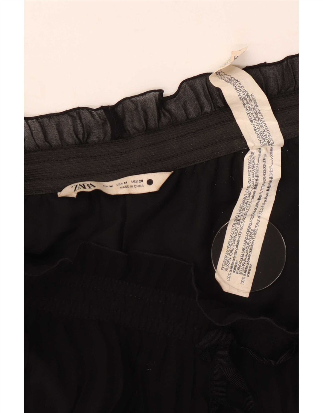 Zara Womens Cullotes High Waist Capri Trousers Medium W28 L20 Black
