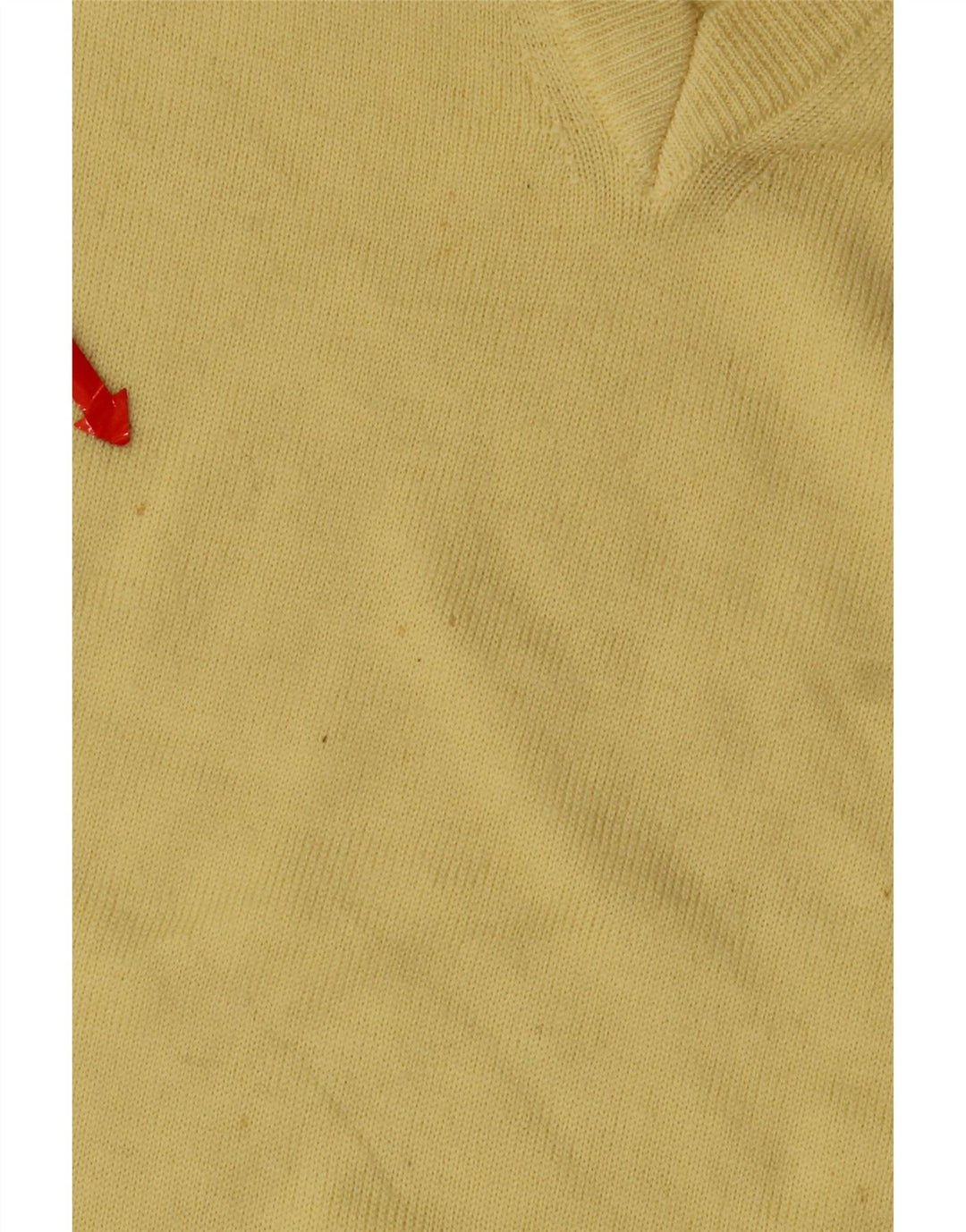 Erin Mens V-Neck Jumper Sweater Large Yellow Virgin Wool