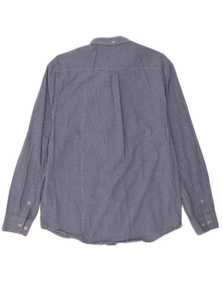 BEN SHERMAN Mens Shirt Large Blue Gingham Cotton