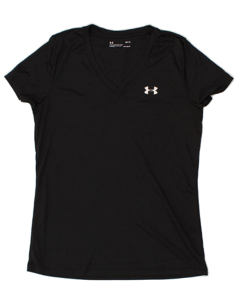 UNDER ARMOUR Womens T-Shirt Top UK 14 Medium Black Polyester | Vintage Under Armour | Thrift | Second-Hand Under Armour | Used Clothing | Messina Hembry 