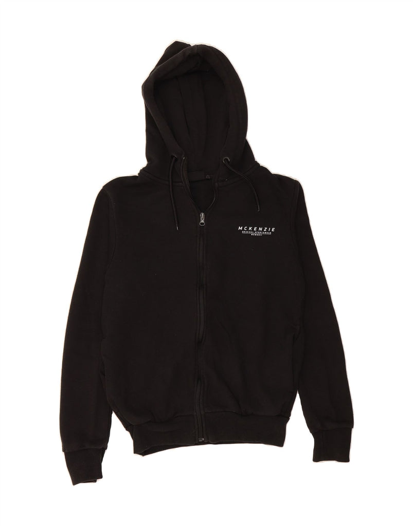 MCKENZIE Womens Zip Hoodie Sweater UK 10 Small Black Cotton Vintage Mckenzie and Second-Hand Mckenzie from Messina Hembry 