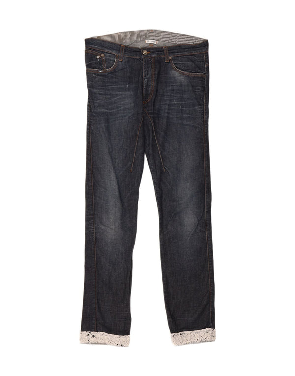 GF Ferre Womens Low Waist Slim Jeans IT 48 XL W34 L31 Navy Blue Colourblock