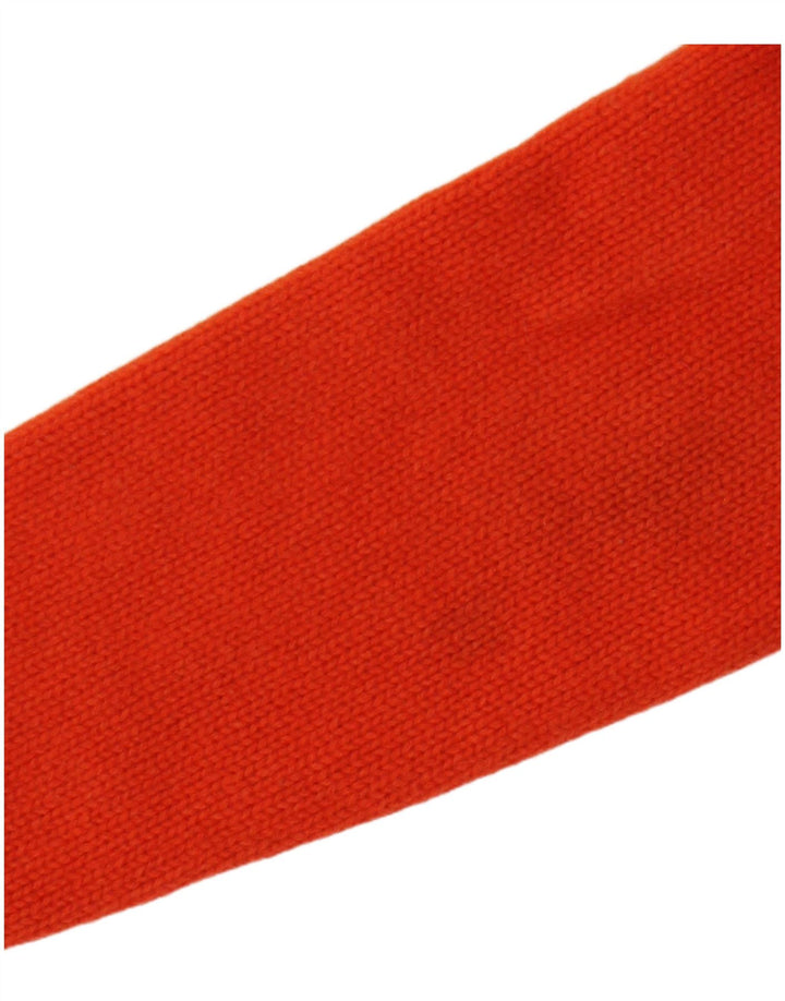 Ralph Lauren Womens V-Neck Jumper Sweater UK 12 Medium Orange Wool