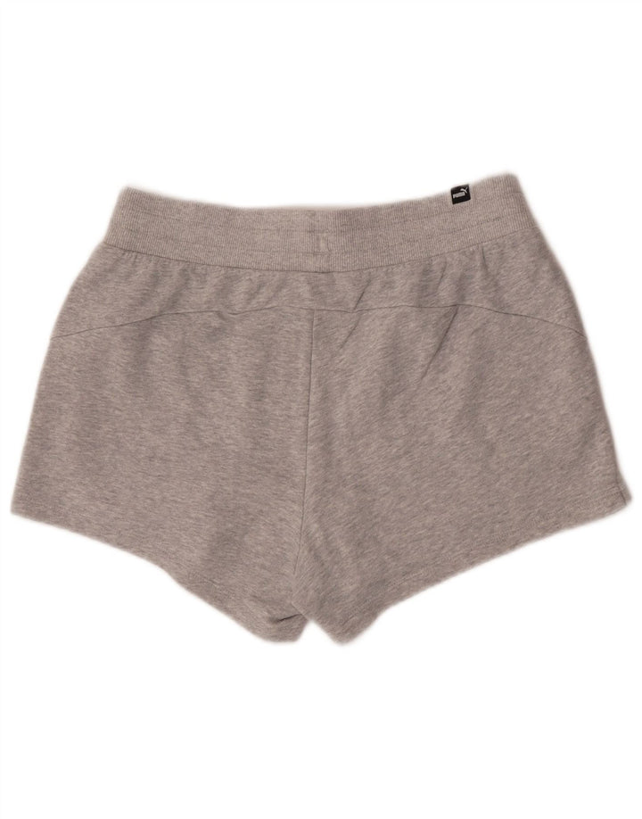 Puma Womens Sport Shorts UK 12 Medium Grey Cotton