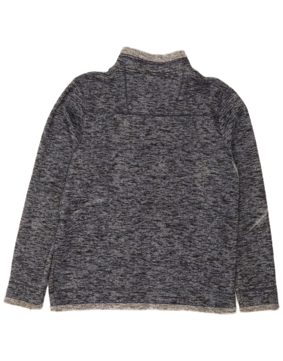 Weird Fish Mens Zip Neck Sweatshirt Jumper Medium Blue Flecked Polyester
