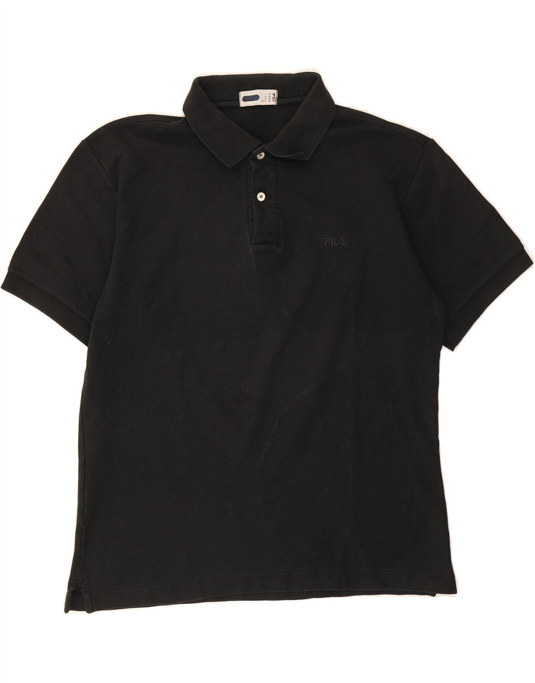 FILA Mens Polo Shirt Medium Black Cotton Vintage Fila and Second-Hand Fila from Messina Hembry 
