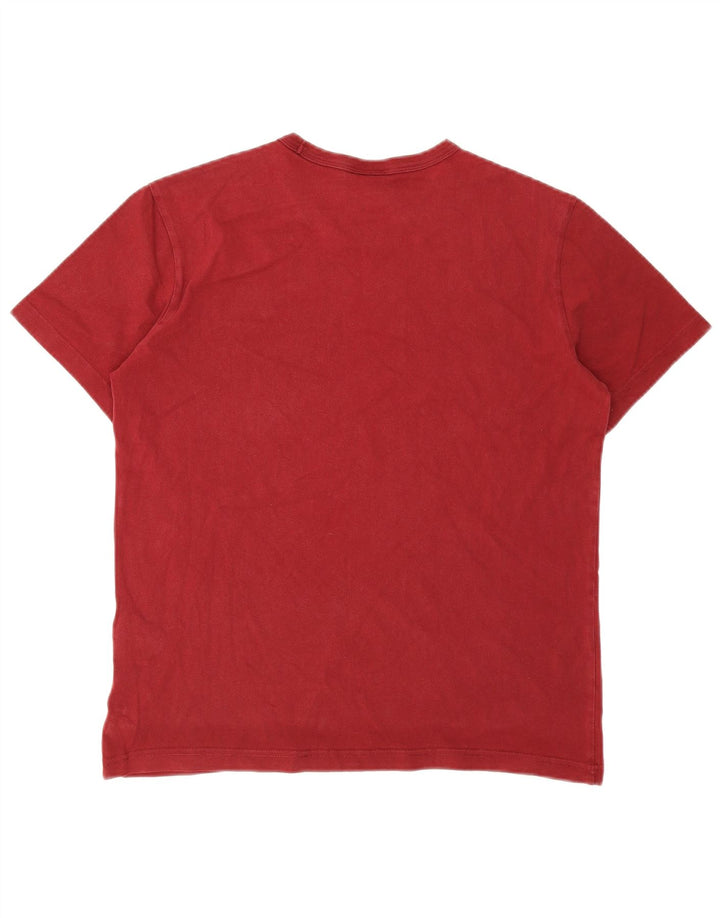 Champion Mens Graphic T-Shirt Top Medium Red Cotton
